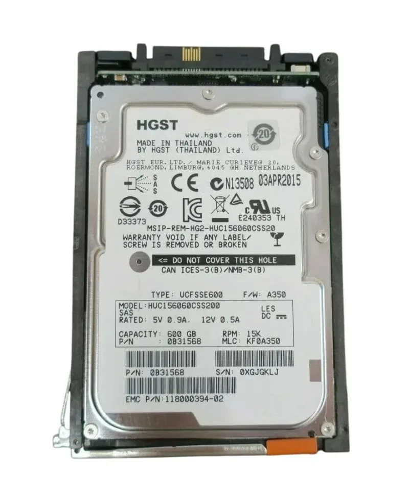 EMC 005032956 600GB 10000RPM SAS 6Gb/s 3.5-inch Hard Drive. In Stock