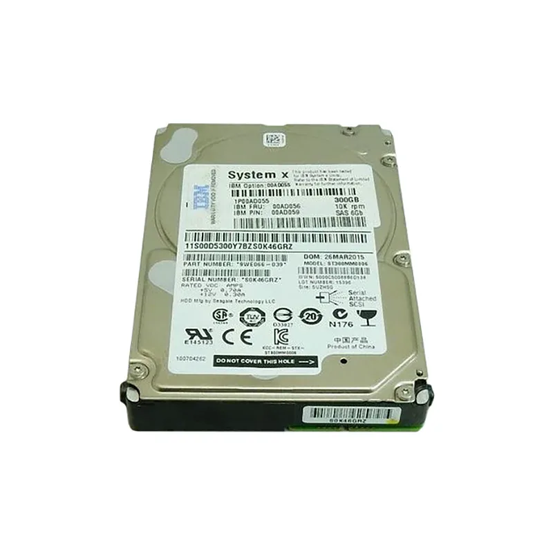 00AD051 - IBM 300GB 15000RPM SAS 6Gb/s Simple-Swappable SFF 2.5-inch Hard Drive