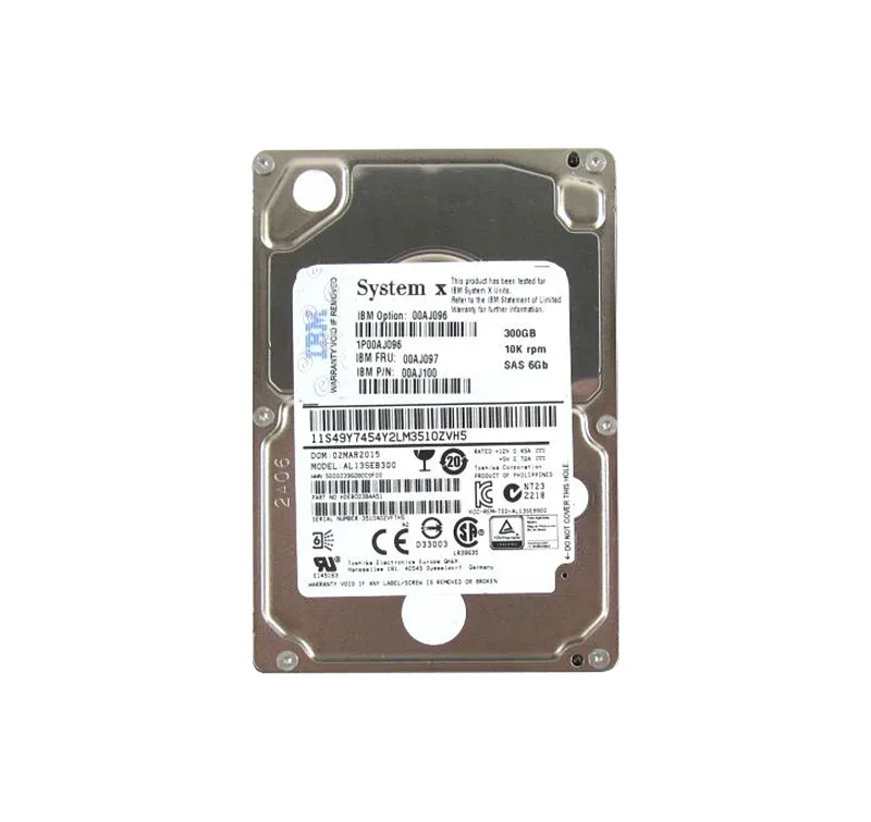 00AJ097 - IBM 300GB 10000RPM SAS 6Gb/s Hot-Swappable 2.5-inch Hard Drive