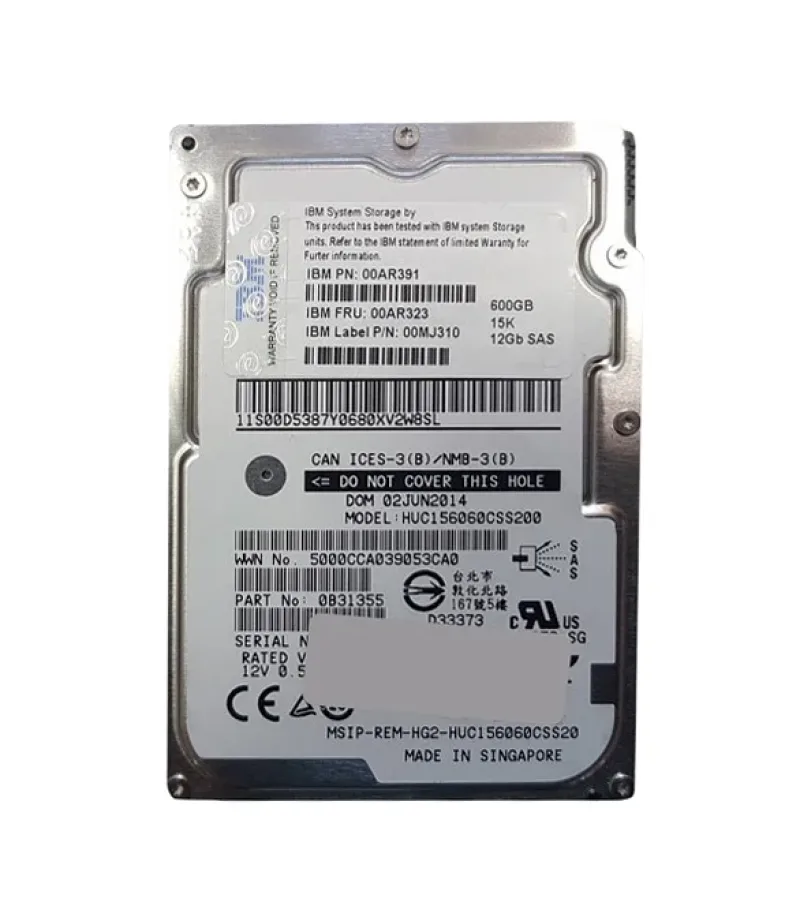 00AR323 - IBM 600GB 15000RPM SAS 6Gb/s 2.5-inch Hard Drive