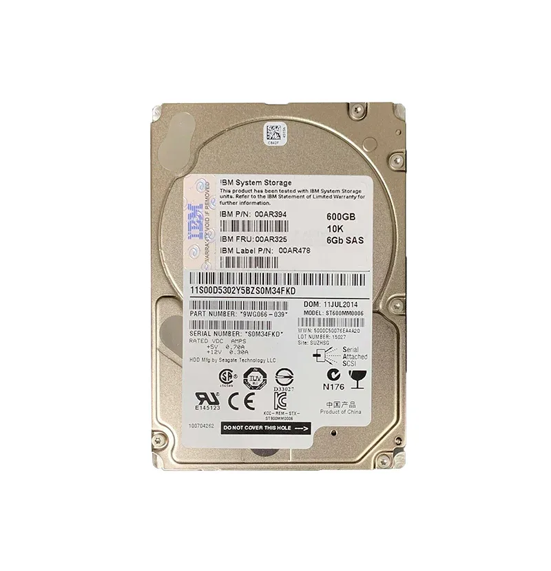 00AR394 - IBM 600GB 10000RPM SAS 6Gb/s 2.5-inch Hard Drive