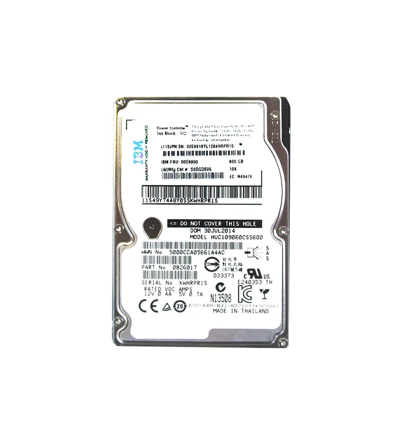 00E9900 - IBM 600GB 10000RPM SAS 12Gb/s 2.5-inch Hard Drive
