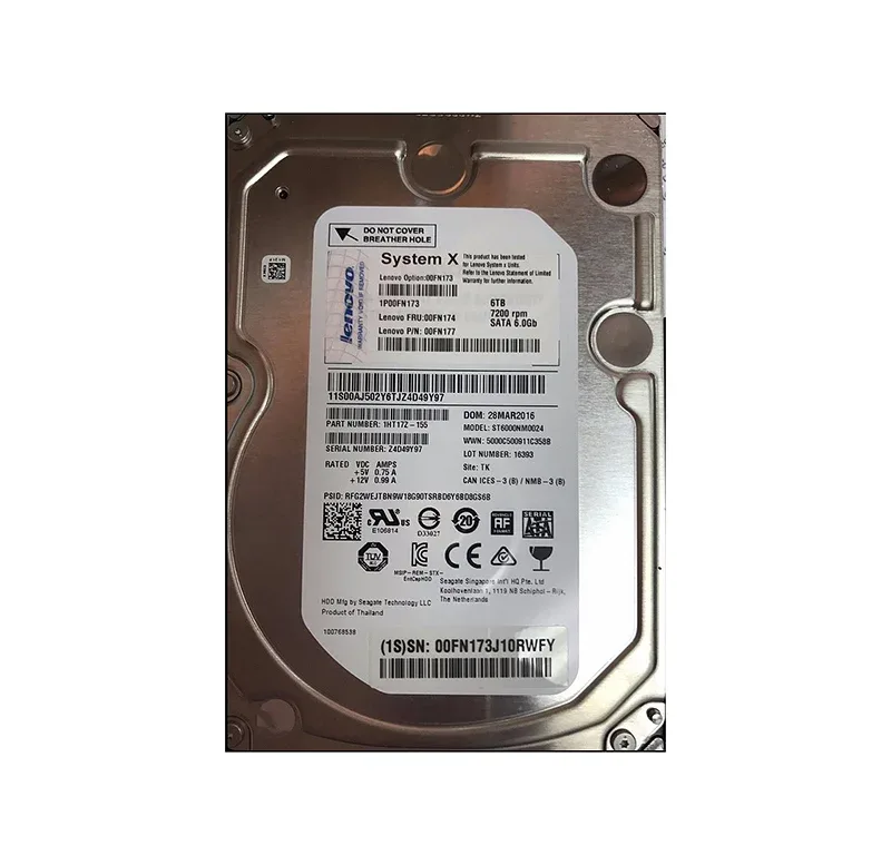 00FN174 - Lenovo 6TB 7200RPM SATA 6Gb/s 3.5-inch Hard Drive