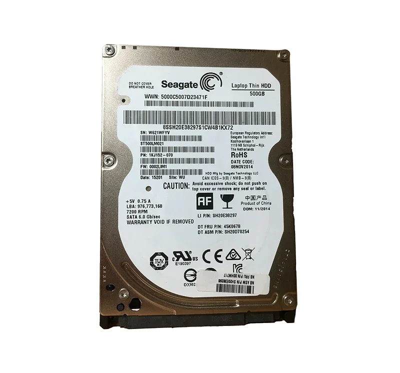 00HM717 - Lenovo 500GB 7200RPM SATA 6Gb/s 32MB Cache 2.5-inch Hard Drive