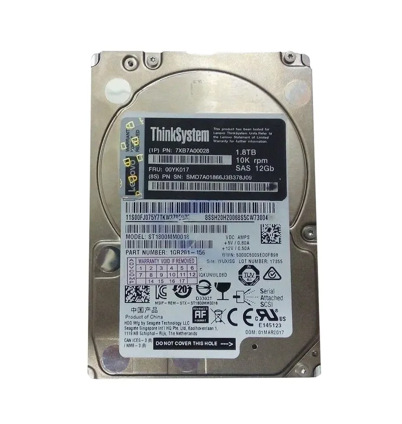 00LA878 - Lenovo 1.8TB 10000RPM SAS 12Gb/s 2.5-inch Hot-swap Enterprise Hard Drive for ThinkServer Gen 5