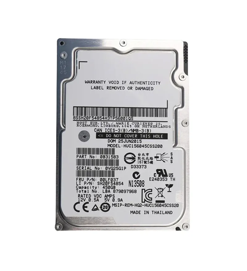 00LF037 - Lenovo 450GB 15000RPM SAS 12Gb/s 2.5-inch Hard Drive