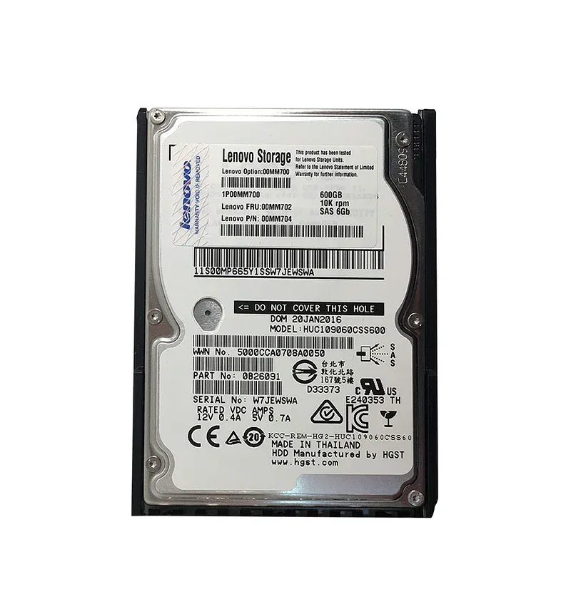 00MM702 - Lenovo 600GB 10000RPM SAS 2.5-inch Hot-Swappable Removable Hard Drive