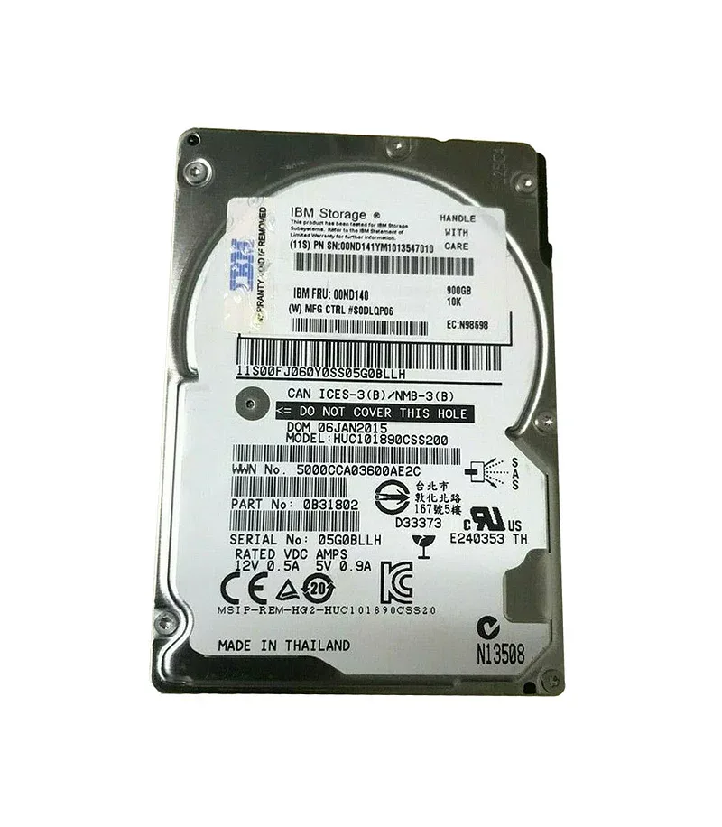 00ND140 - Lenovo 900GB 10000RPM SAS 2.5-inch Hard Drive for Storage S2200 S3200 E1024