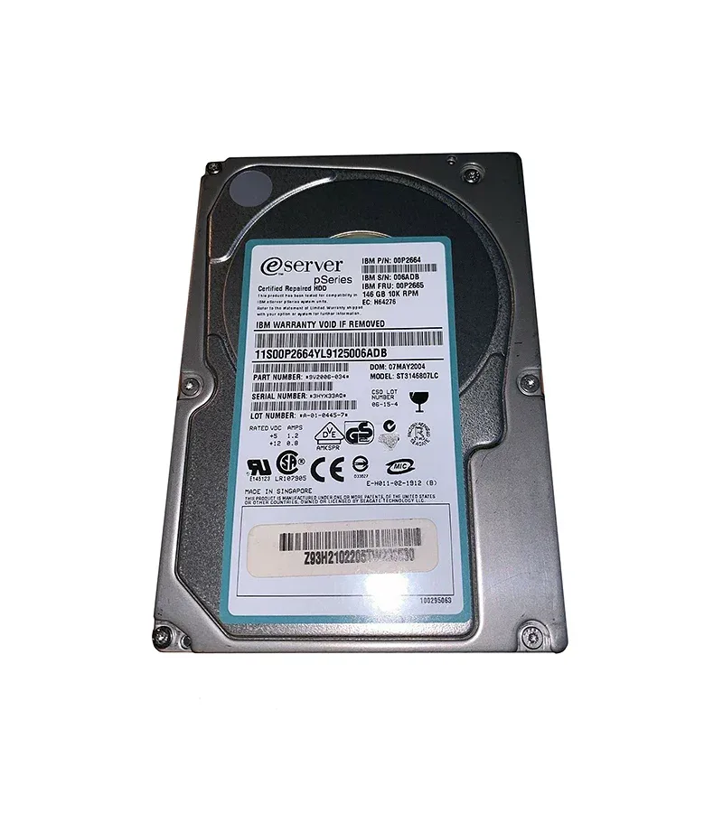 00P2665 - IBM 146GB 10000RPM 80-Pin Ultra-320 SCSI Hard Drive
