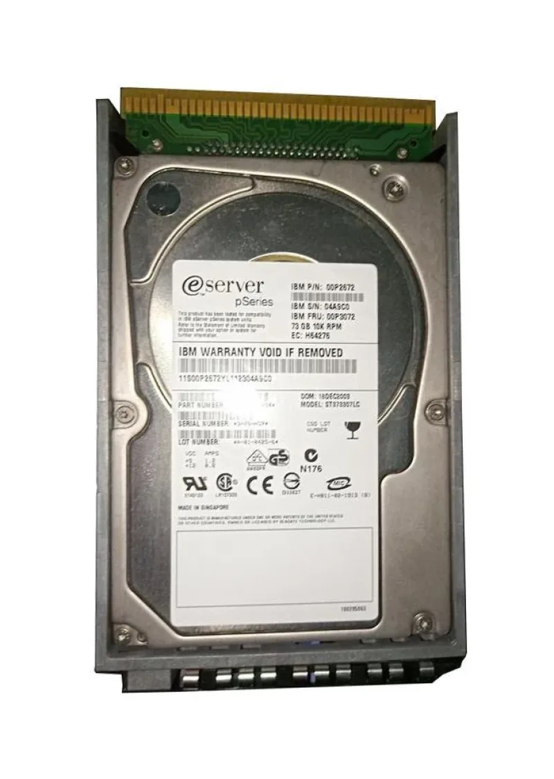 00P2672 - IBM 73.4GB 10000RPM Ultra-320 SCSI 80-Pin 8MB Cache 3.5-inch Hard Disk Drive