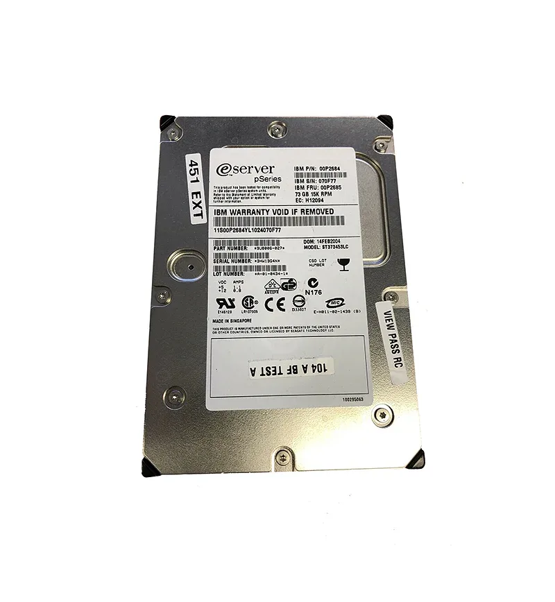 00P2685 - IBM 73.4GB 15000RPM Ultra-320 SCSI 3.5-inch Hot Swapable Hard Disk Drive (FC 3278)