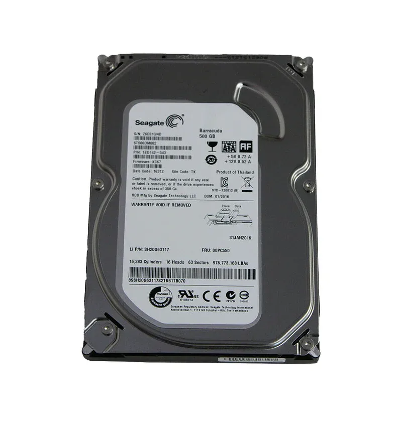 00PC550 - Lenovo 500GB 7200RPM SATA 6Gb/s 3.5-inch Hard Drive