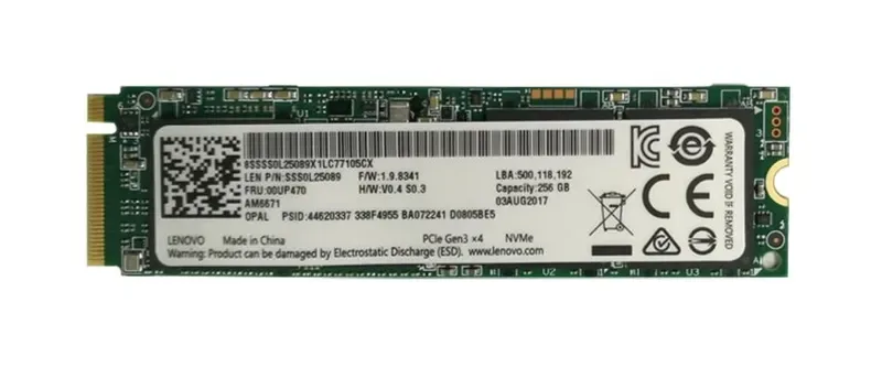00UP470 - Lenovo 256GB NVMe PCI Express 3.0 x4 M.2 2280 Solid State Drive