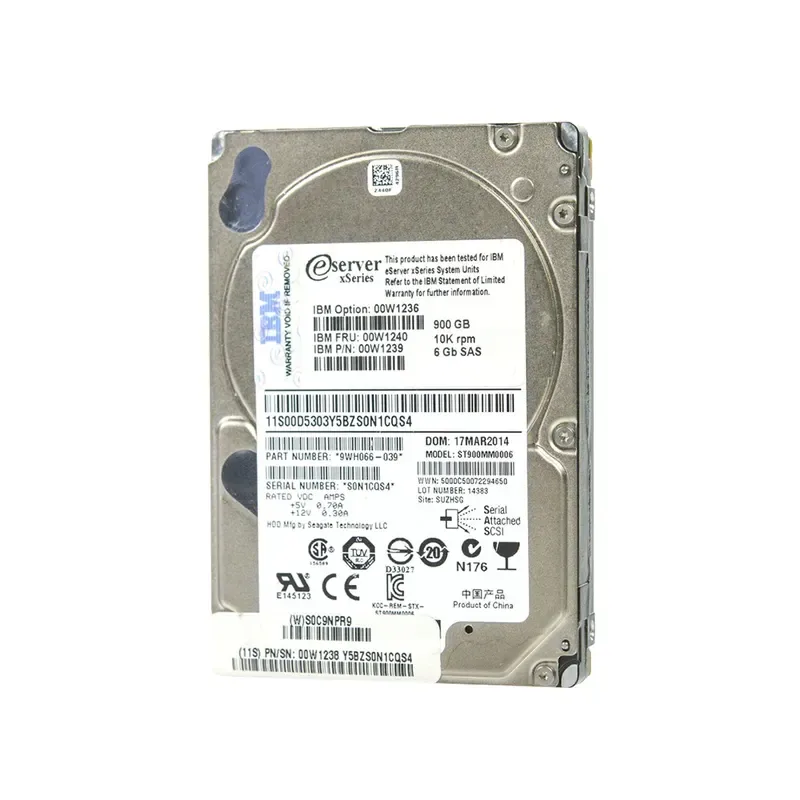 00W1240 - IBM 900GB 10000RPM SAS 6GB/s 2.5-inch Hot-pluggable Hard Drive with Tray for EXP3524