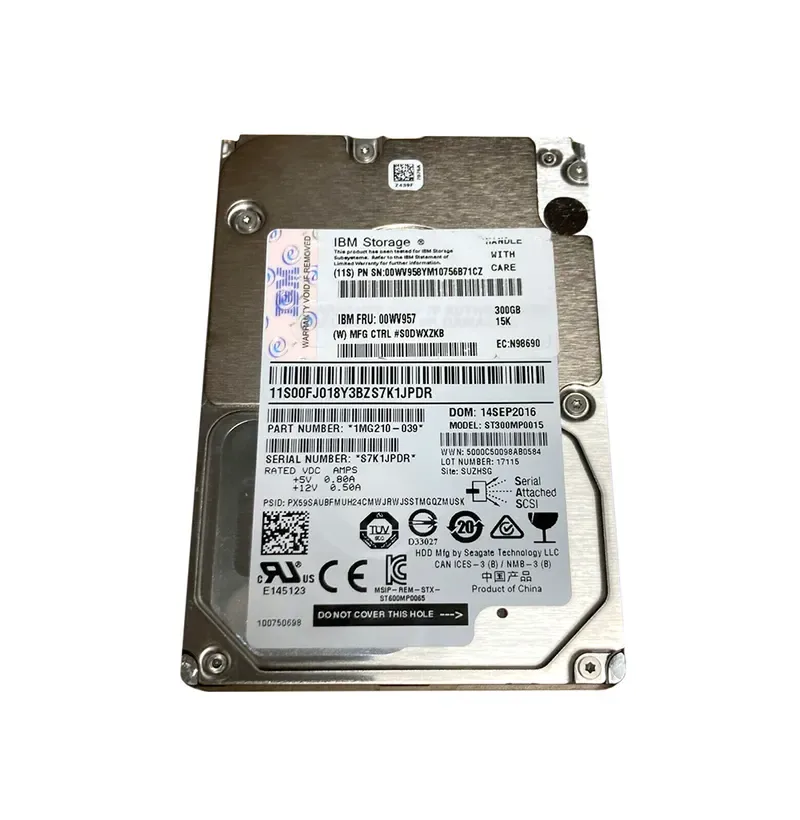 00WV957 - IBM 300GB 10000RPM SAS 6Gb/s 2.5-inch Hard Drive