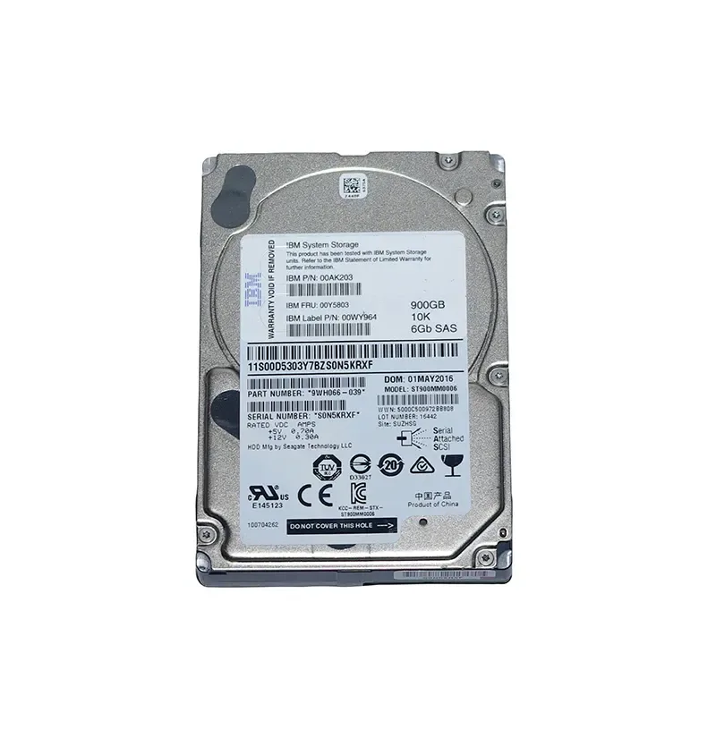 00WY964 - IBM 900GB 10000RPM SAS 6Gb/s Hot-Swappable 2.5-inch Hard Drive for Storewize V5000