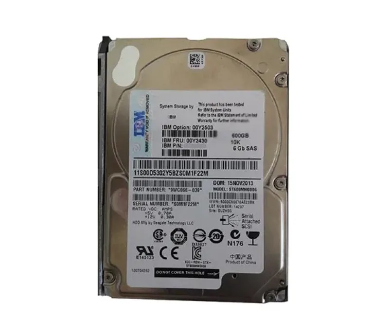 00Y2503 - IBM 600GB 10000RPM 2.5-inch SAS 6GB/s Hot Swapable Hard Drive with Tray for Storage System V3700