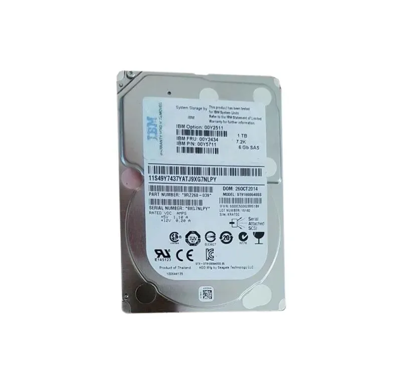 00Y5711 - IBM 1TB 7200RPM SAS 6Gb/s Hot-Swappable 2.5-inch Hard Drive with Tray