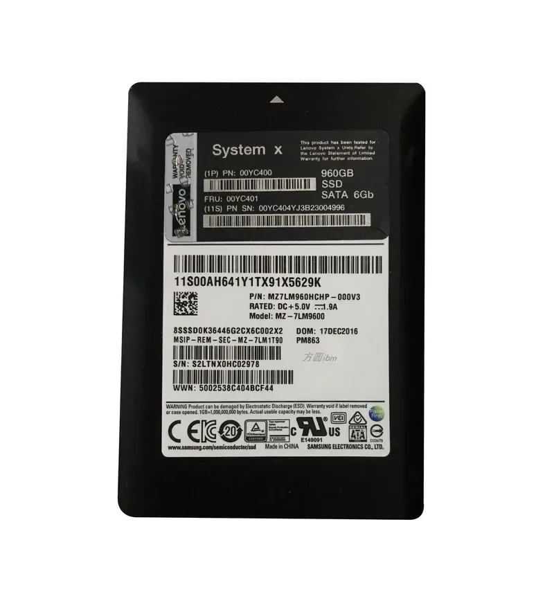 00YC400 - IBM Enterprise 960GB SATA 6Gb/s Hot-Swappable 2.5-inch Solid State Drive