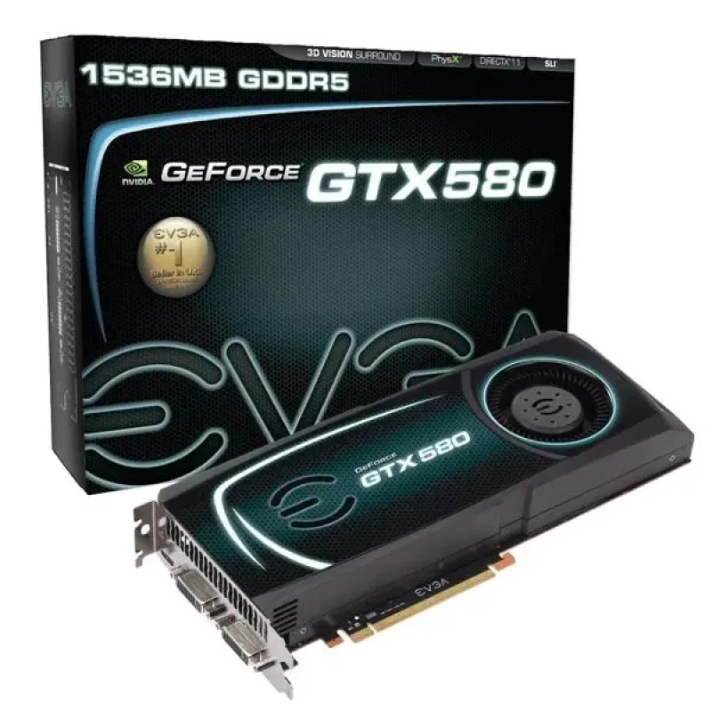 015-P3-1587-R1 - EVGA GeForce GTX 580 DS SuperClocked 1.5GB GDDR5 PCI Express 2.0 Dual DVI/ Mini-HDMI/ Ready SLI Support Video Graphics Card