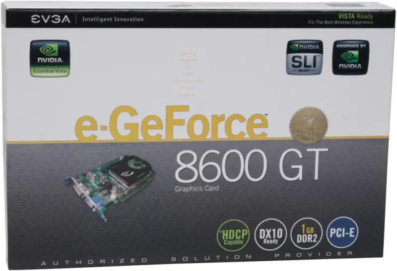 01G-P2-N795-DX - EVGA GeForce 8600GT 1GB 128-Bit GDDR2 PCI Express x16 HDCP Ready/ SLI Support Video Graphics Card