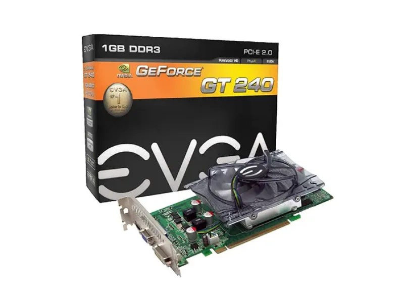 01G-P3-1235-KR - EVGA GeForce GT 240 1GB 128-Bit DDR3 PCI Express 2.0 x16 DVI/ VGA/ HDMI Video Graphics Card