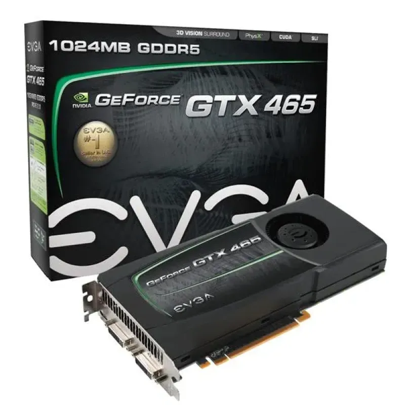 01G-P3-1467-R1 - EVGA GeForce GTX465 SuperClocked 1GB GDDR5 256-Bit Dual DVI / Mini-HDMI PCI Express 2.0 x16 Video Graphics Card