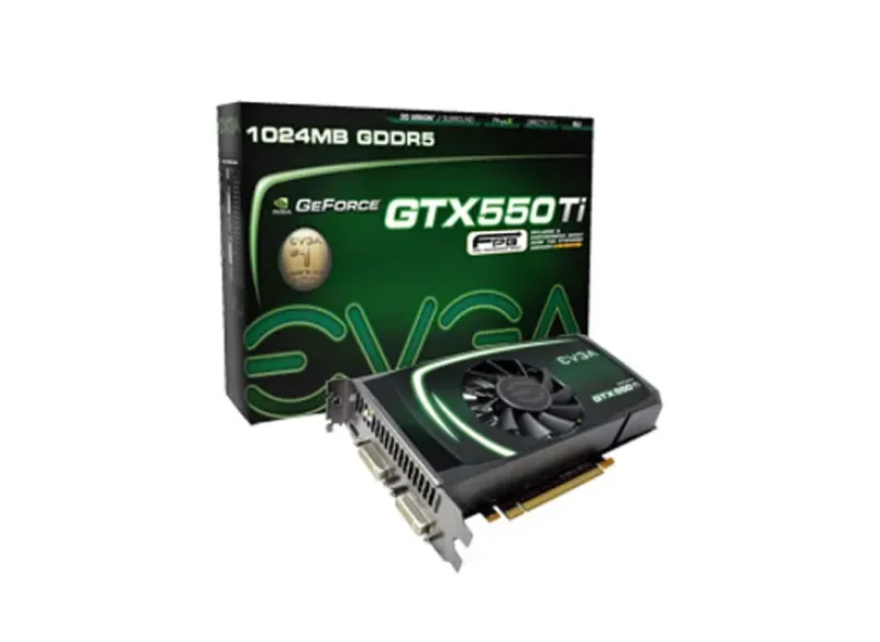 01G-P3-1556-KR - EVGA GeForce GTX 550 Ti 1GB GDDR5 192-Bit PCI Express x16 2.0 2 x DVI/ mini-HDMI SLI Ready/ Supported Video Graphics Card