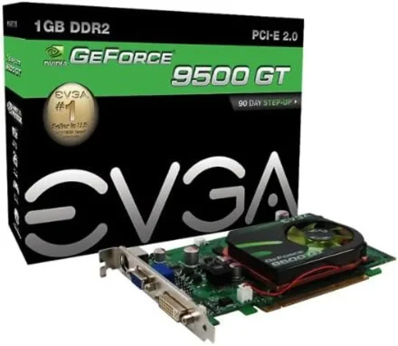 01G-P3-N958-AR - EVGA GeForce 9500 GT 1GB 128-Bit DDR2 PCI Express 2.0 x16 HDCP Ready D-Sub/ HDTV / S-Video Out/ DVI Video Graphics Card