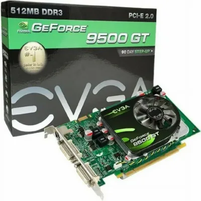 01GP3N959B1 - EVGA Nvidia GeForce 9500 GT 1GB DDR2 128-Bit PCI-Express 2.0 X 16 Dual DVI Graphics Card