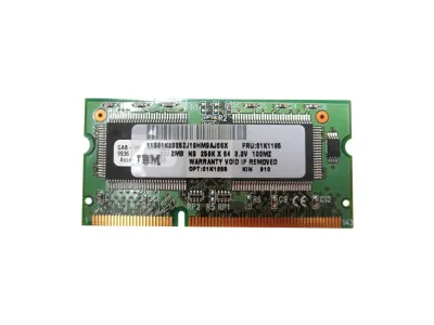 01K1185 - IBM 2MB PC-100 DDR-100MHz non- ECC Unbuffered CL2 144-Pin SODIMM Memory Module