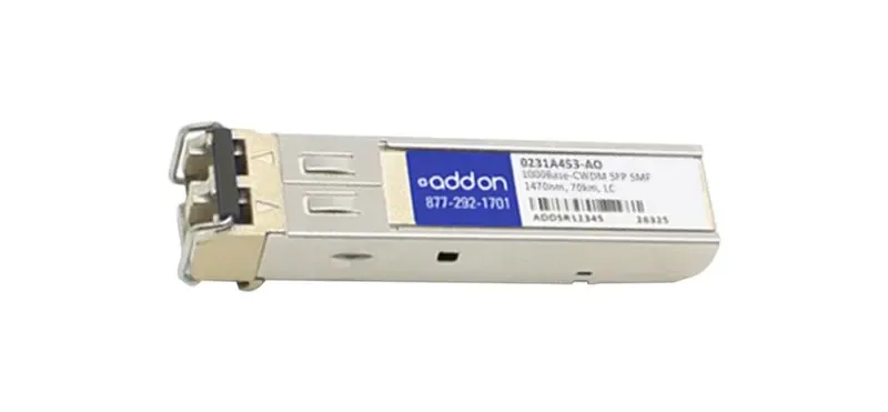 0231A453AO - Addonics 1Gbps 1000Base-CWDM LH Single-mode Fiber 70km 1470nm Duplex LC Connector SFP Transceiver Module