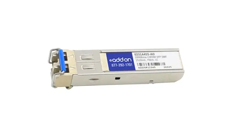 0231A455AO - Addonics 1Gbps 1000Base-CWDM LH Single-mode Fiber 70km 1510nm Duplex LC Connector SFP Transceiver Module