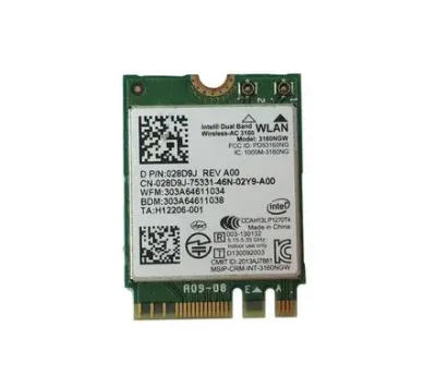 028D9J - Dell WiFi Card Intel Wireless-AC 3160 Mini PCI-Express 802.11ac/a/b/g/n M.2 Bluetooth