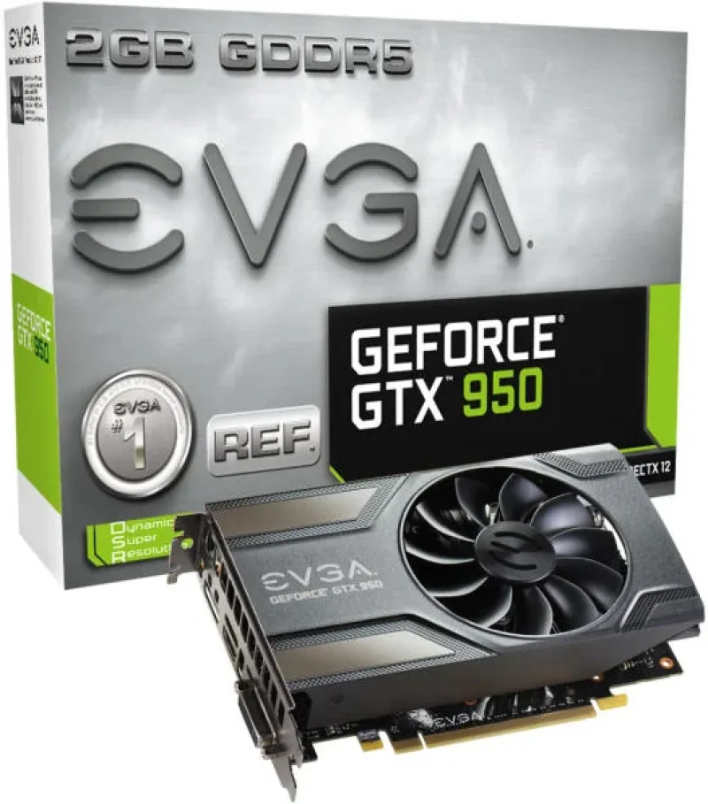 02G-P4-1952-KR - EVGA GeForce GTX 950 2GB Gaming (DP, HDMI, DVI-I), Silent Cooling Graphics Card