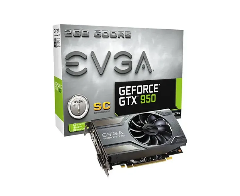 02G-P4-1956-KR - EVGA GeForce GTX 950 2GB SC Gaming (DP, HDMI, DVI-I), Silent Cooling Graphics Card