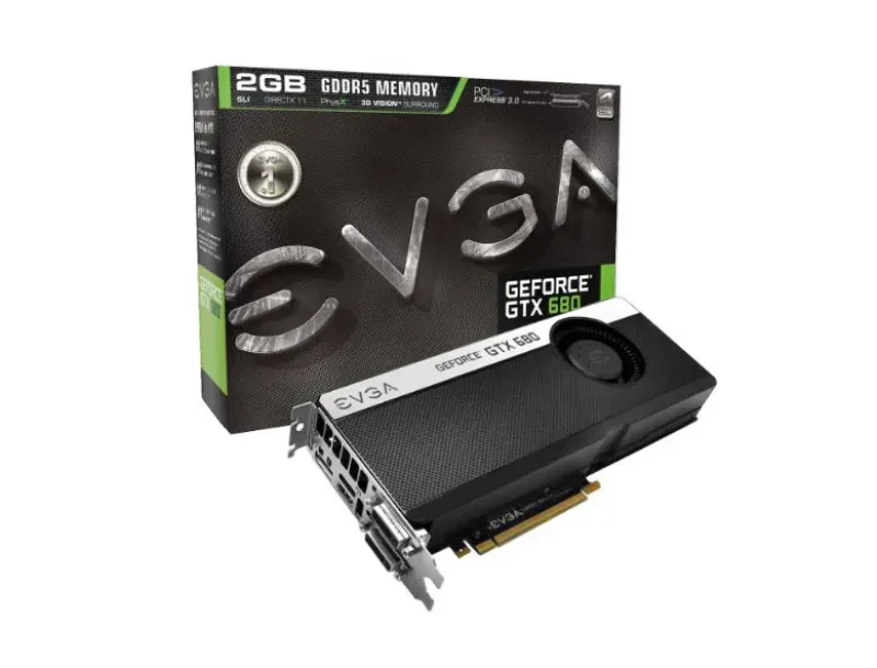 02G-P4-2684-B1 - EVGA GeForce GTX 680 2GB GDDR5 256-Bit PCI Express 3.0 x16 Dual DVI/ HDMI/ DisplayPort/ HDCP Ready/ SLI Ready Video Graphics Card