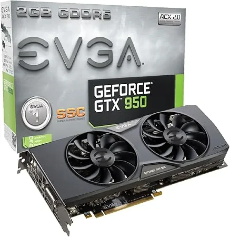 02G-P4-2957-KR - EVGA GeForce GTX 950 2GB SSC Gaming, Silent Cooling Graphics Card