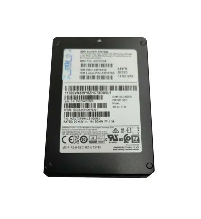 02PX542 - IBM 3.84TB SAS 12Gb/s 2.5-inch Solid State Drive (SSD) with Carrier for FlashSystem 5015 5035 and Storwize V5000E