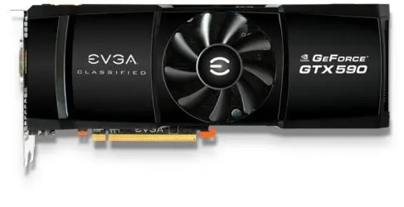 03G-P3-1596-B1 - EVGA GeForce GTX 590 Classified 3GB GDDR5 768-Bit PCI-Express 2.0 x16 3x DVI Graphics Card