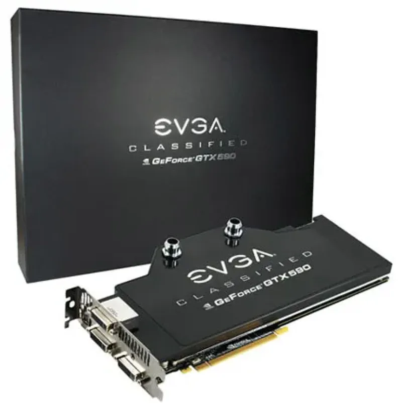 03G-P3-1598-A2 - EVGA GeForce GTX 590 Classified 3GB GDDR5 PCI Express 2.0 3x DVI/ Mini-Display Port/ Ready SLI Support Video Graphics Card