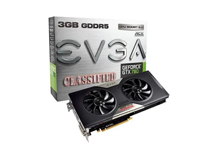 03G-P4-3788-L1 - EVGA GeForce GTX 780 Dual 3GB GDDR5 384-Bit PCI-Express 3.0 x16 Dual DVI Graphics Card