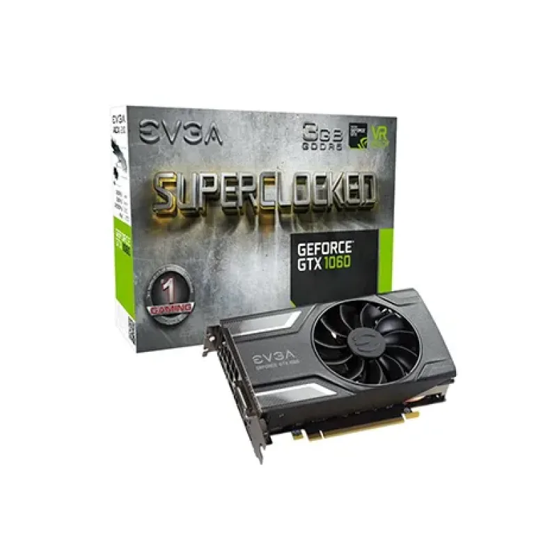 03G-P4-6162-KR - EVGA Geforce GTX 1060 Graphic Card 1.61 GHz Core 1.84 GHz Boost Clock 3GB GDDR5 PCI Express 3.0 x16 Dual Slot Space Required