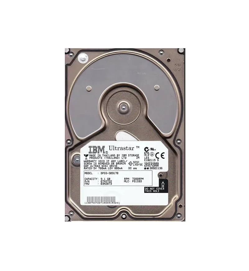 03N3873 - IBM 9GB 7200RPM SCSI-U160-SE 68-Pin Hard Drive (RS FC 3112)