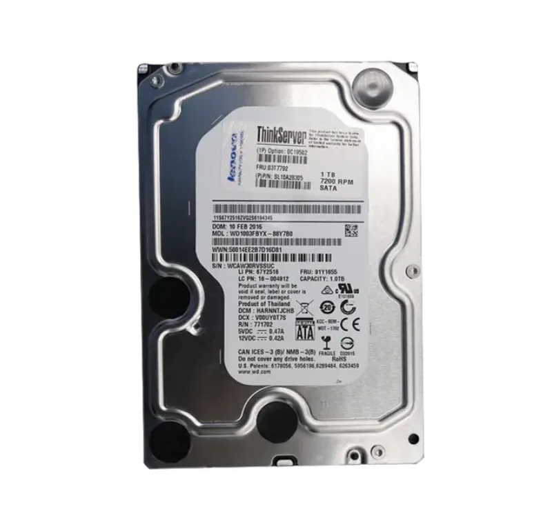03T7792 - Lenovo 1TB 7200RPM SATA 6Gb/s 3.5-inch Enterprise Hard Drive for ThinkServer