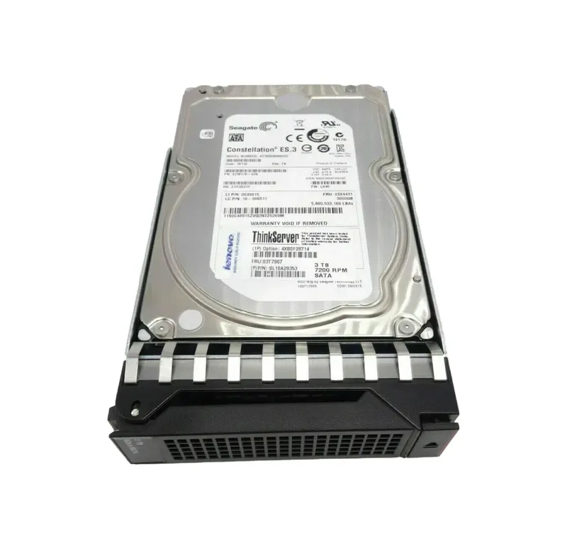 03T7867 - Lenovo 3TB 7200RPM SATA 6Gb/s 3.5-inch Hot-Swappable Removable Hard Drive for ThinkServer