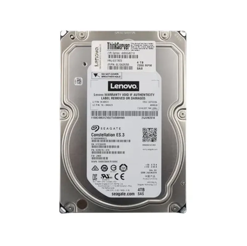 03T7872 - Lenovo 4TB 7200RPM SAS 6Gb/s 3.5-inch Hot-swap Enterprise Hard Drive for ThinkServer Gen 5