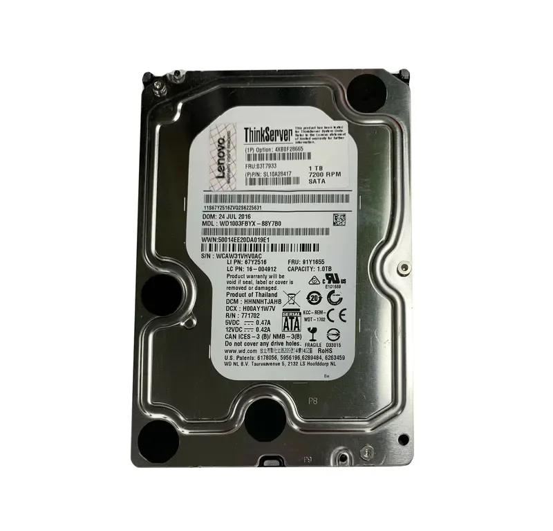 03T7933 - Lenovo 1TB 7200RPM SATA 6Gb/s 3.5-inch Hard Drive