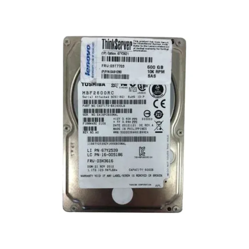 03T7941 - Lenovo 600GB 10000RPM SAS 6Gb/s 2.5-inch Hard Drive