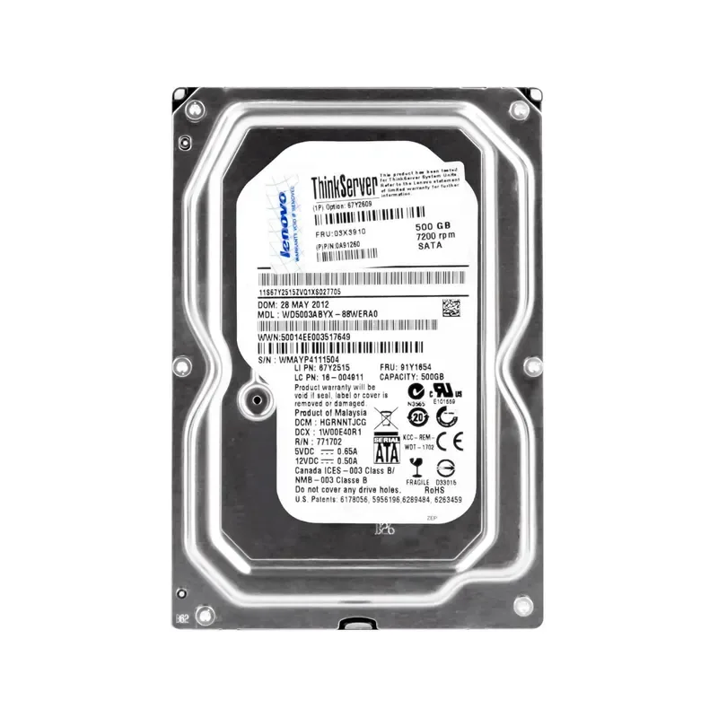 03X3910 - Lenovo 500GB 7200PRM SATA 3GB/s 3.5-inch Hot-pluggable Hard Drive with Tray
